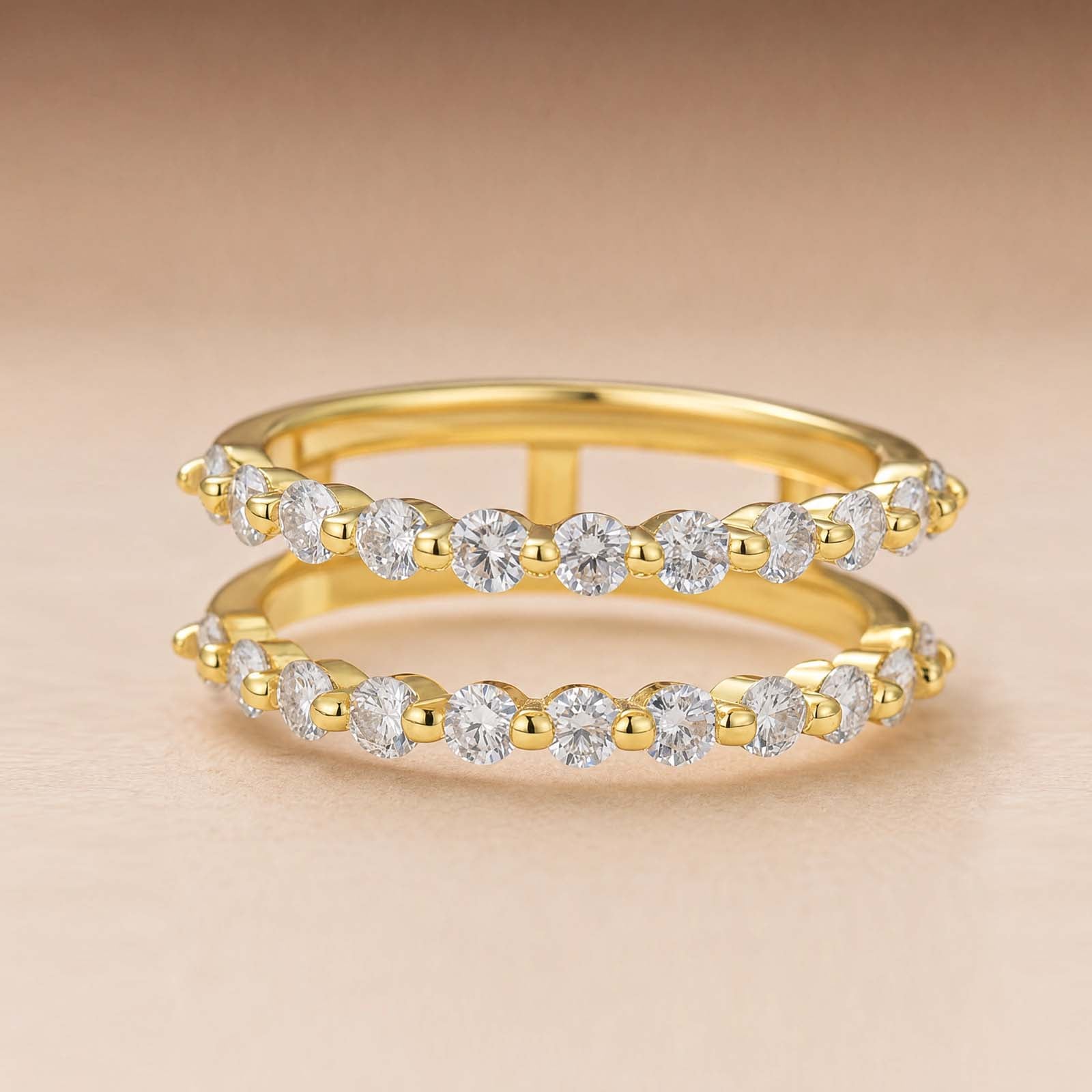 S925 Moissanite 0.77Ct Round Cut Insert Wedding Band Engagement Ring Stackable Enhancer Band For Women