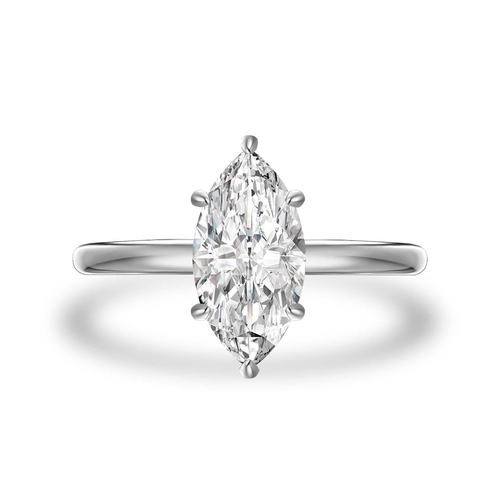 S925 Moissanite 1.0 Ct/2.0 Ct/3.0Ct Marquise Cut Solitaire Gold Plated Promise Ring For Women Everyday Wear