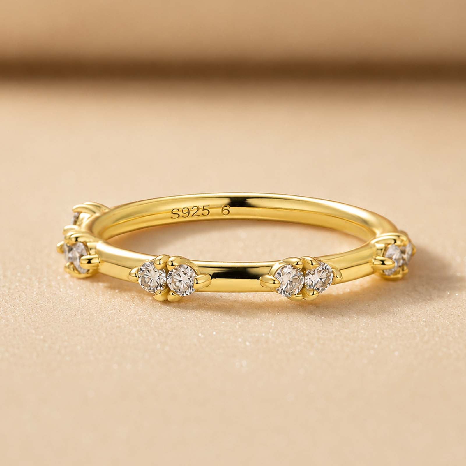 S925 Moissanite 0.27Ct Round Cut Thin Wedding Band Delicate Stackable Ring For Everyday Wear