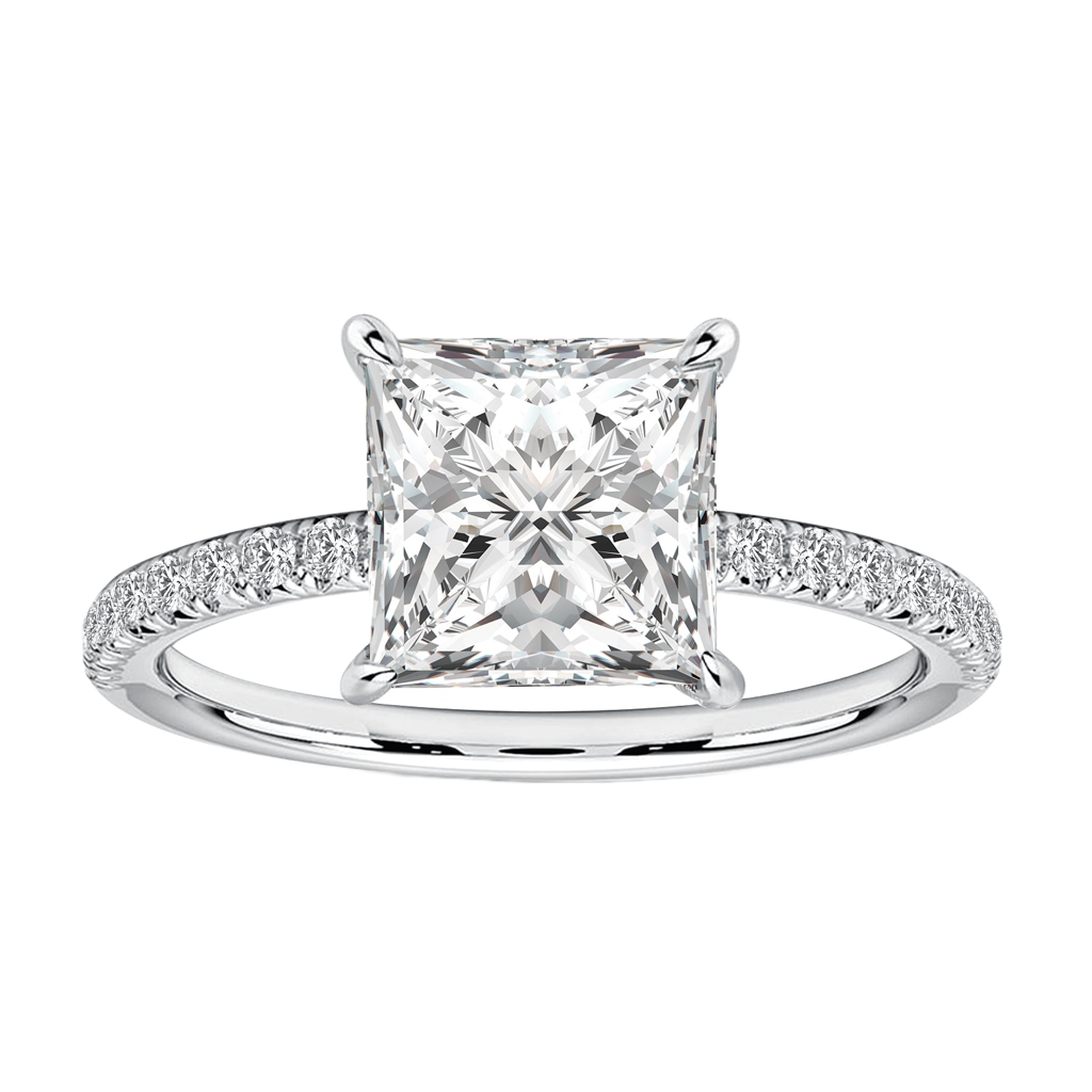 S925 Moissanite 2.0 Ct ～3.0 Ct Square Princess Cut Bridal Ring Elegant Ring For Everyday Wear