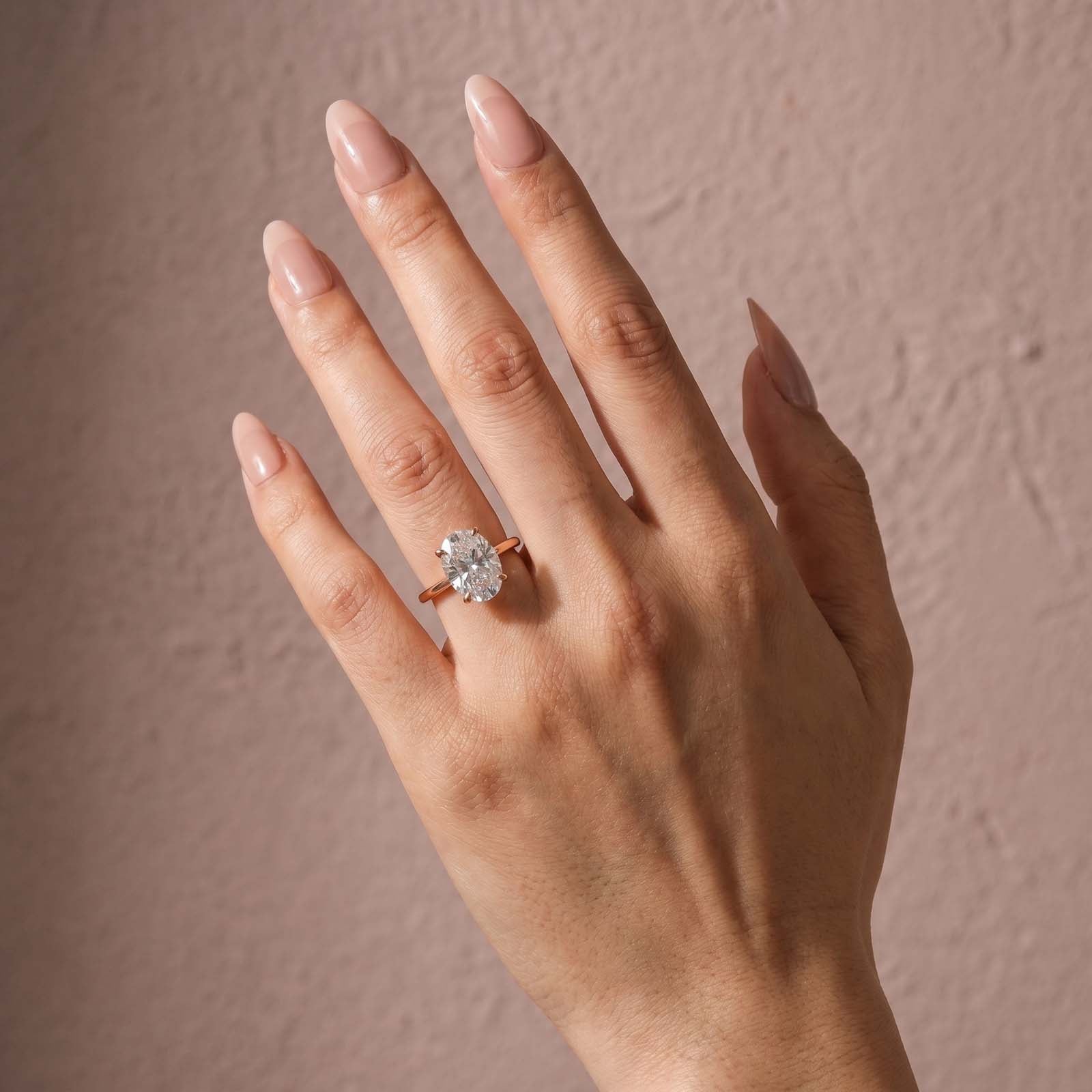 Gelovely Moissanite 2.0Ct~5.5Ct Oval Cut Promise Ring For Women