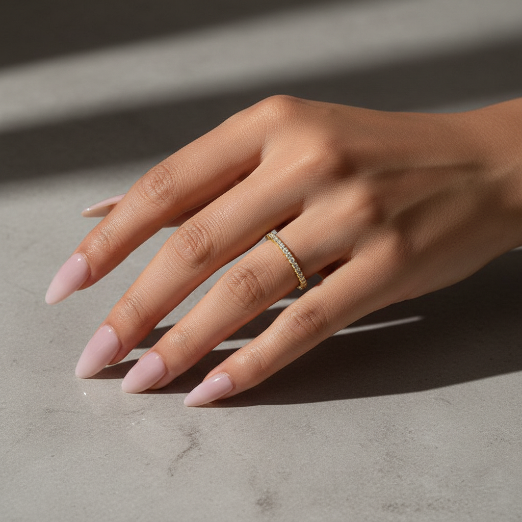 Gelovely Moissanite 0.5 Ct Yellow Gold  Full Eternity Thin Wedding Band For Women