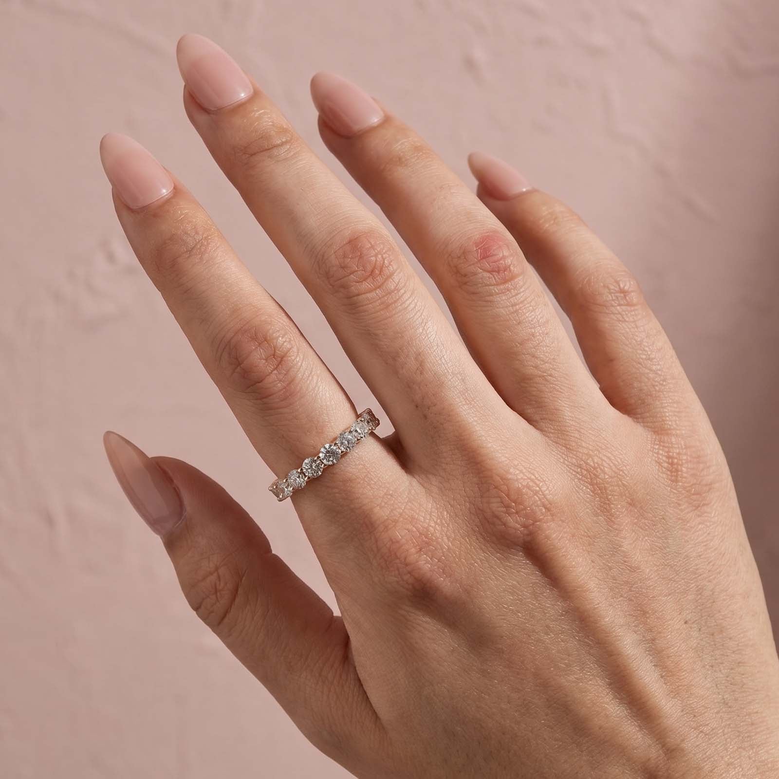 S925 Moissanite 2.5 Ct 18K Gold Plated Round Cut Women's Wedding Band Stackable Band