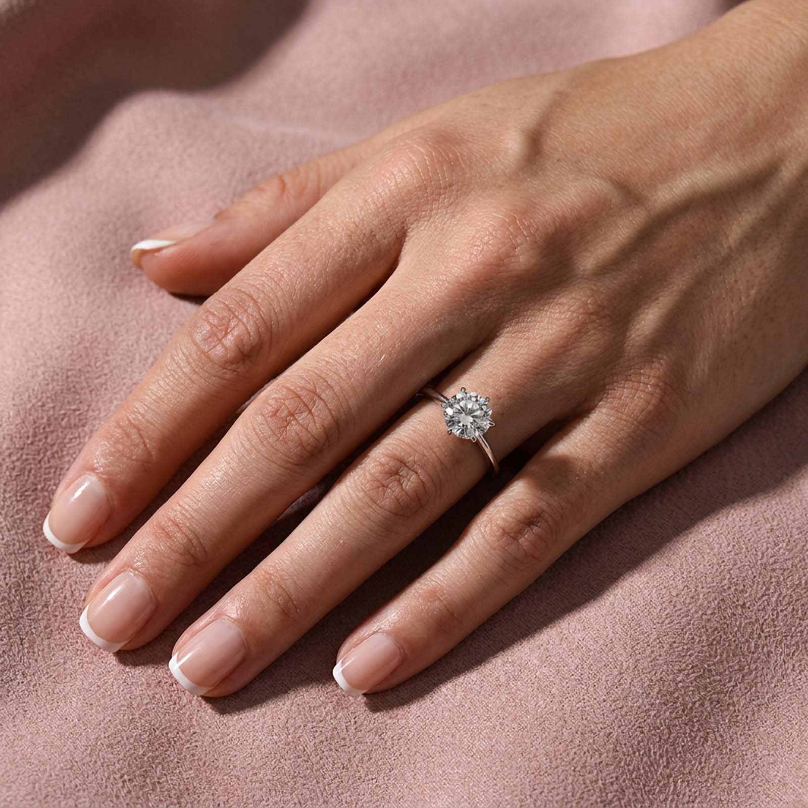 S925 Moissanite 2.0 Ct ~ 4.0 Ct Round Cut 6 Prong Engagement Ring Daily Wear Ring For Women