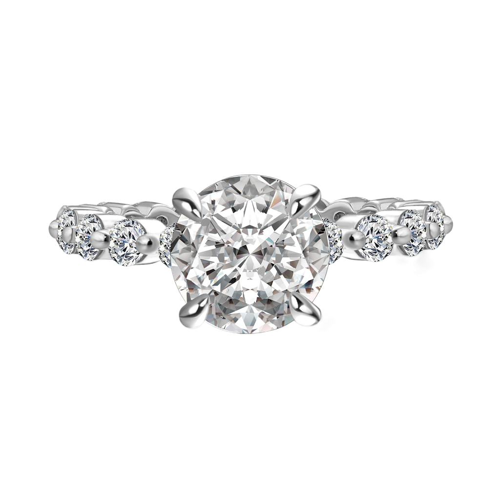 Gelovely Moissanite 2.0 Ct White Gold Promise Bridal Ring