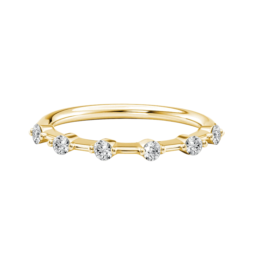 S925 Moissanite 0.2 Ct Yellow Gold Women's Wedding Band