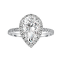 S925 Moissanite 2.5 Ct Pear Cut Halo Engagement Ring Vintage Everyday Wearable Ring For Women