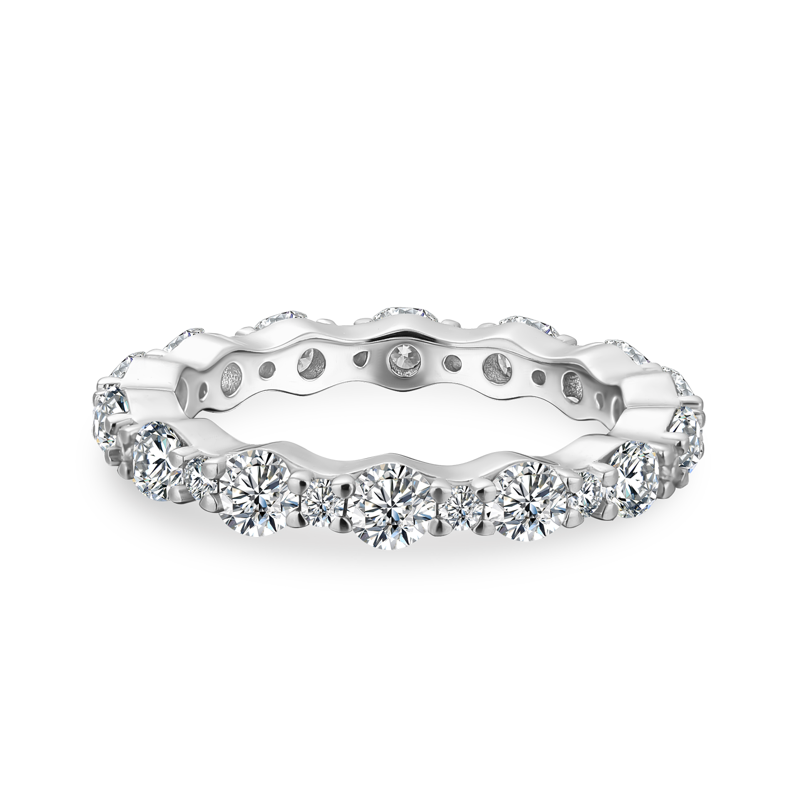 Gelovely Moissanite 1.65 Ct Round Cut Full Wedding Band for Women