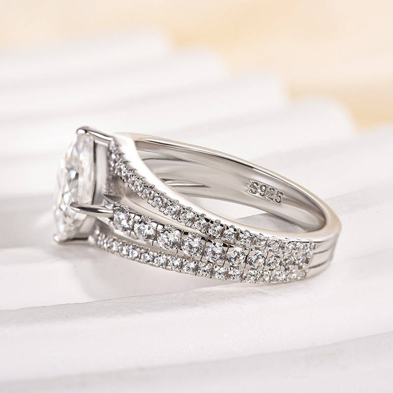 Gelovely Moissanite 2.0 Ct Princess Cut Travel Ring