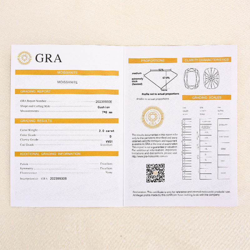 Gelovely Moissanite 2.0 Ct Diamond White Gold 4 Prong Cushion Stud Earrings