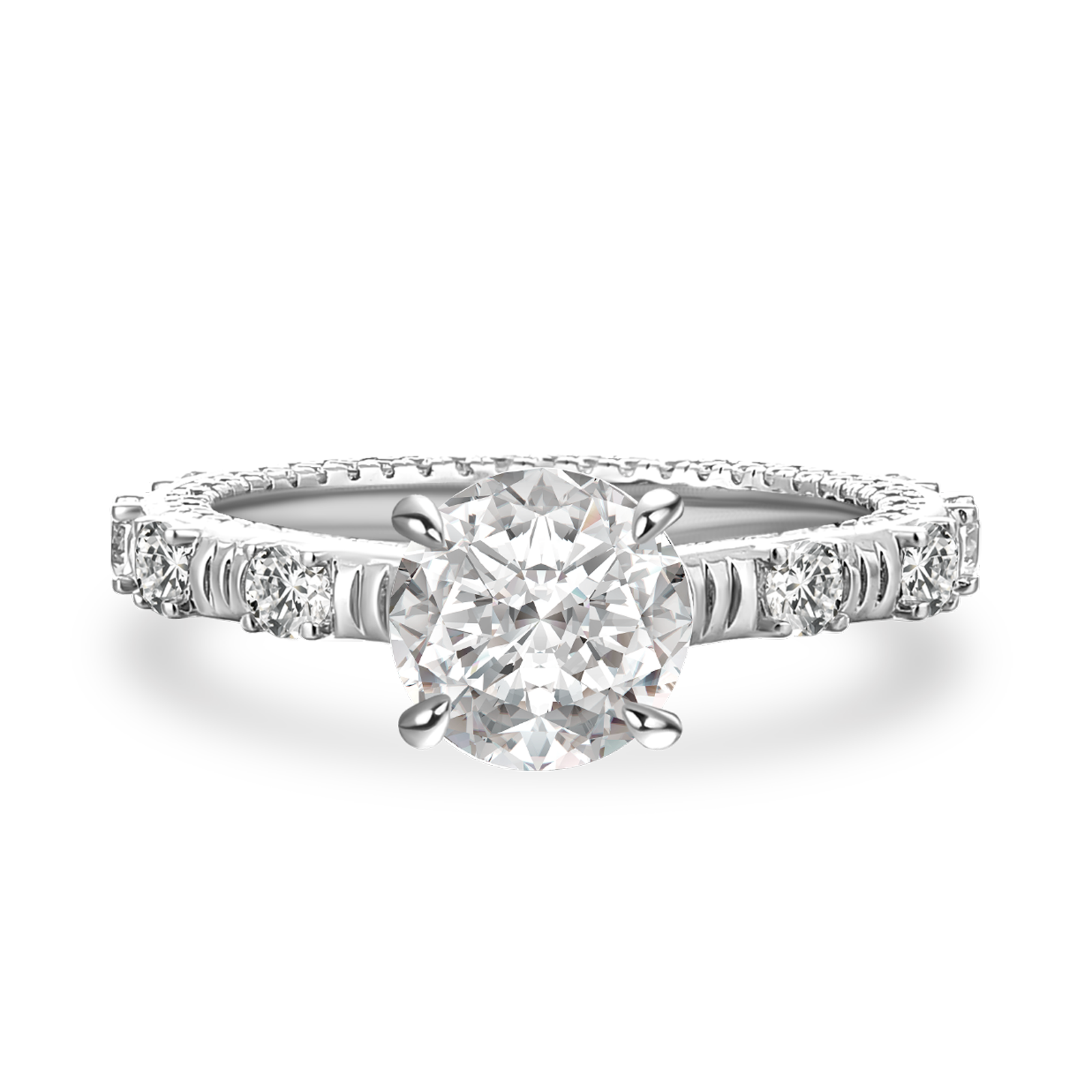 Moissanite 1.2 Ct Round Cut White Gold Engagement Ring