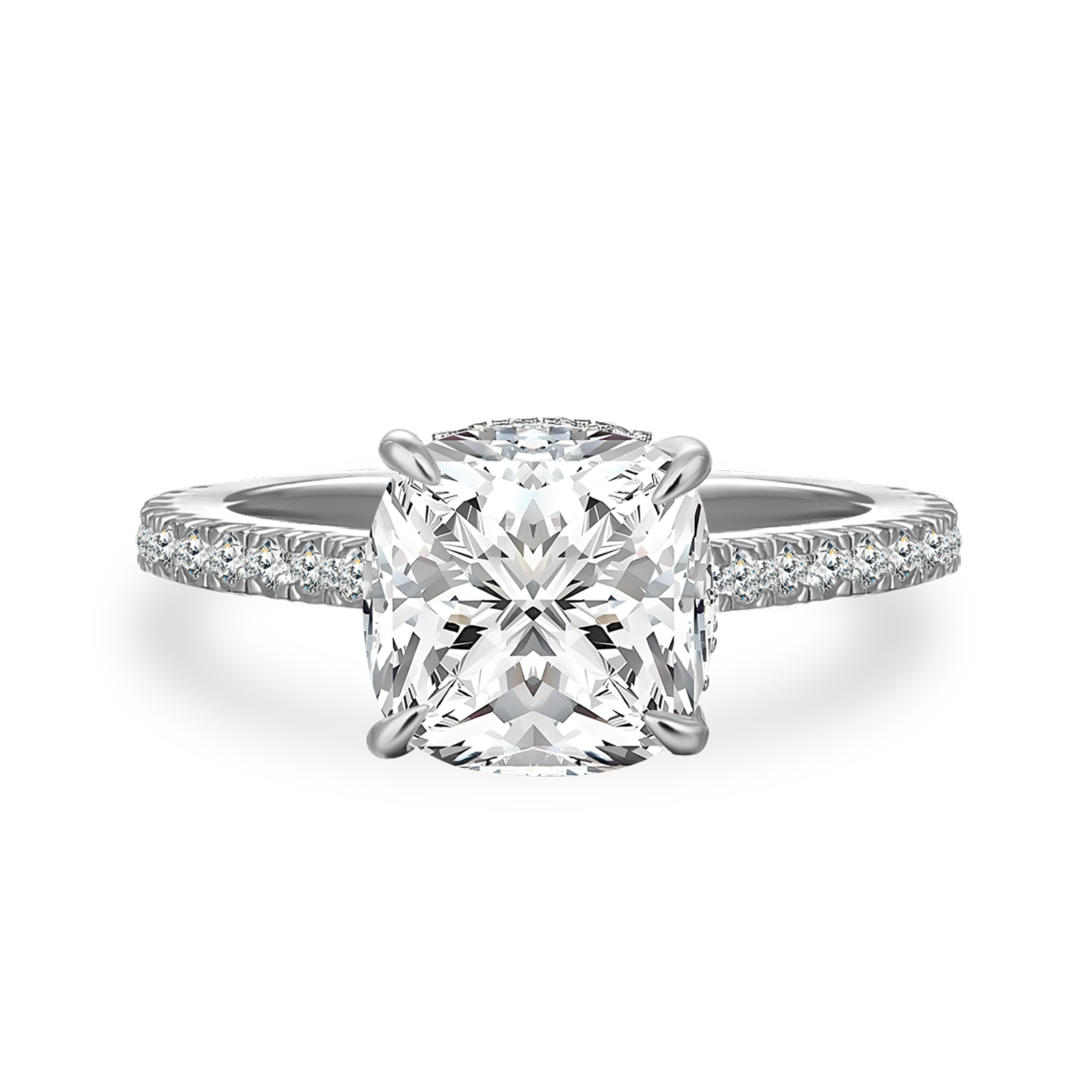 Gelovely Moissanite 2.0Ct -2.5Ct Square Cushion Promise Bridal Ring
