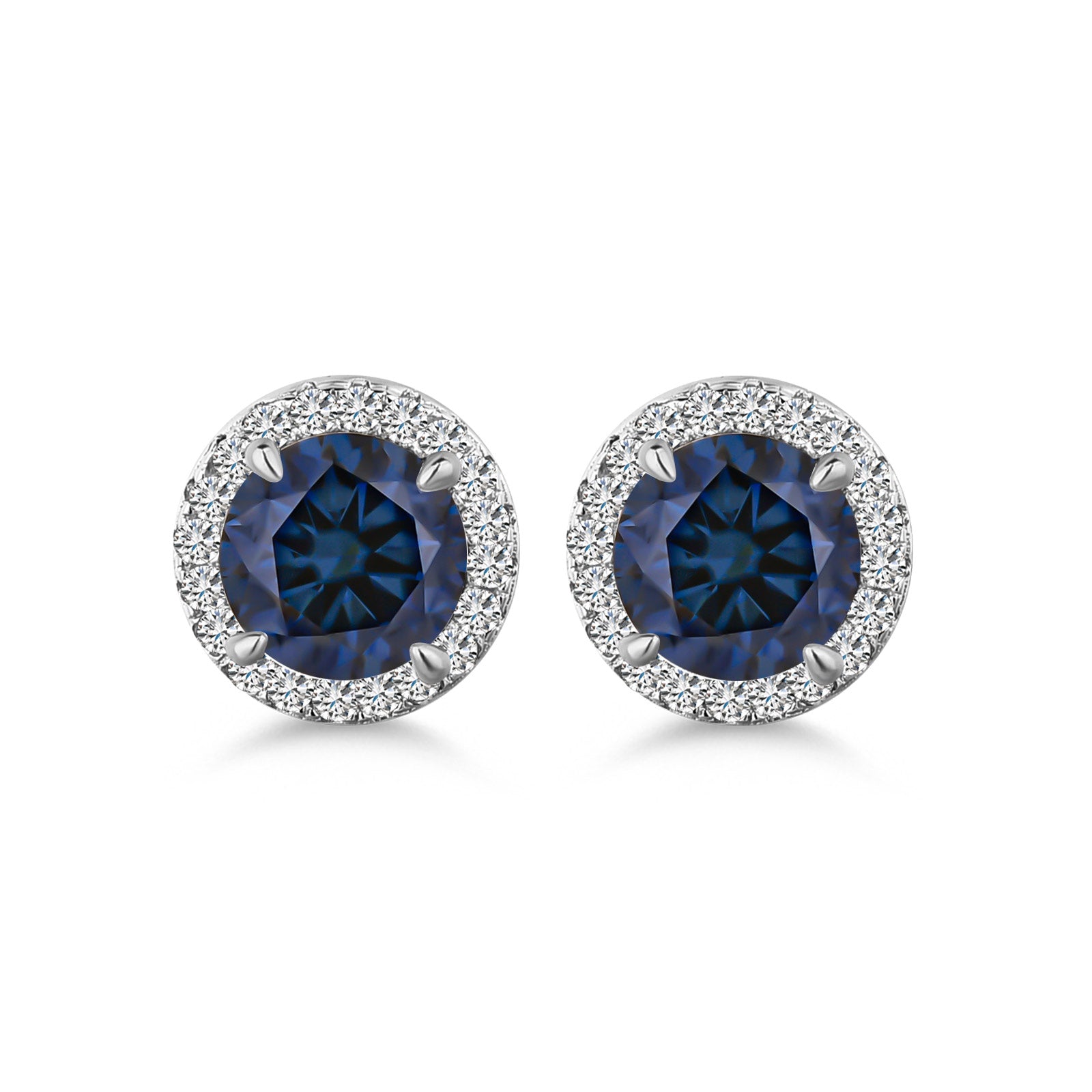 S925 Moissanite 1.2Ct Round Cut Vintage Halo White Gold Plated Stub Earrings For Travel