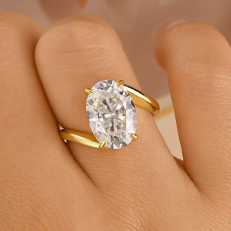 Bypass 5.5 Ct Oval Cut Solitaire Engagement Ring In 925 Sterling Silver