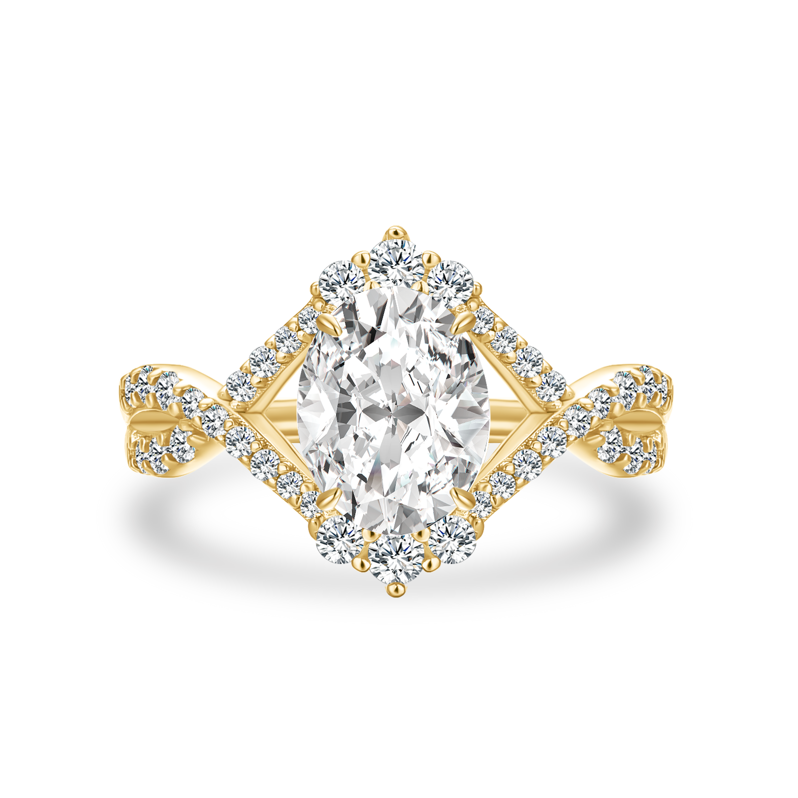Moissanite 2.0Ct Oval Cut Engagement Ring Travel Ring In Sterling Silver