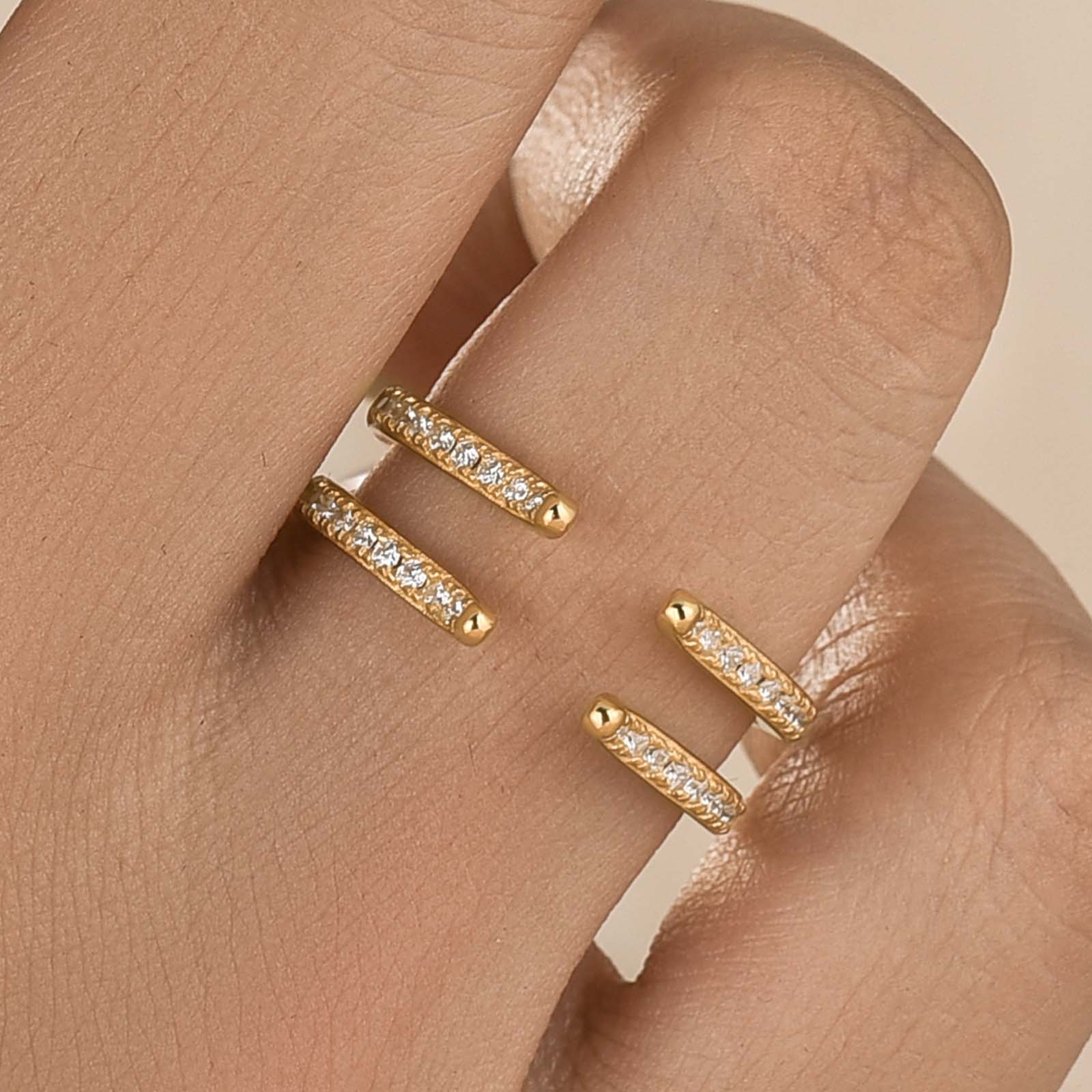S925 Moissnaite 0.36Ct Pave Self Love Stackable Open Enhancer Band For Everyday Wear
