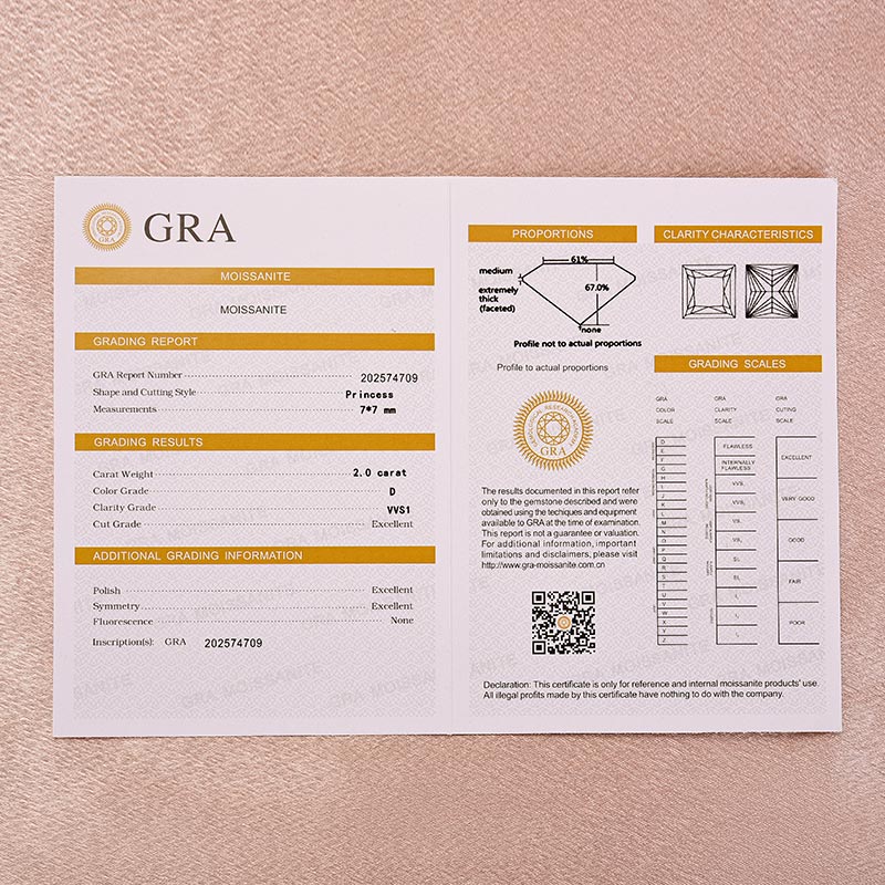 2.0 Ct Princess Cut Pavé White Gold Moissanite Diamond Wedding Ring