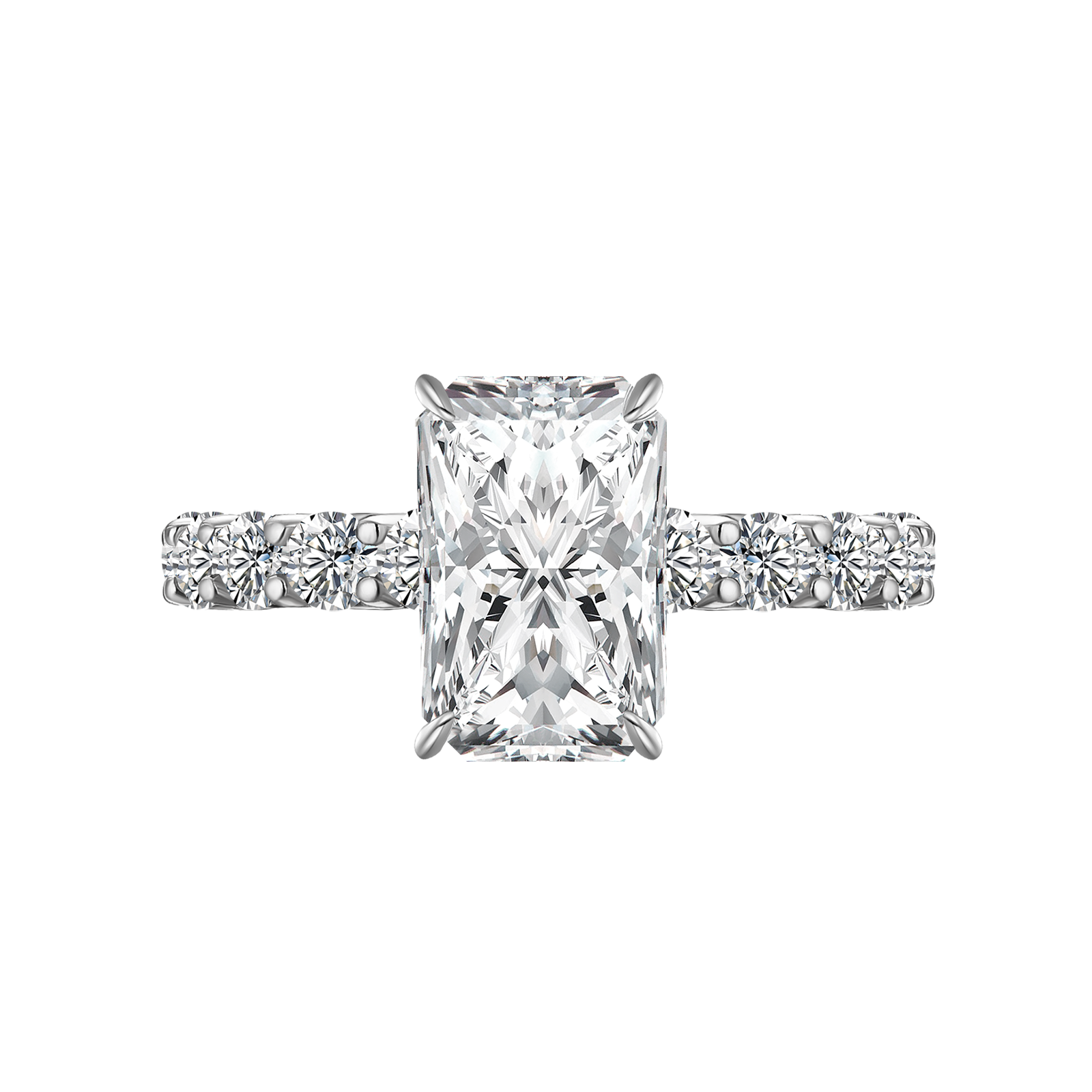 Moissanite 3.5 Ct Radiant Cut White Gold Engagement Ring For Women