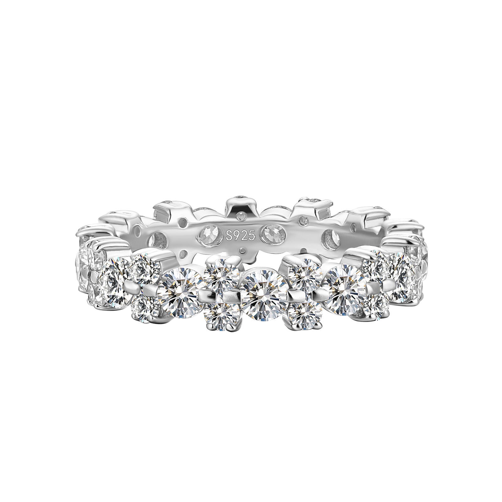Moissanite 2.5 Ct Round Cut Full Wedding Band for Women