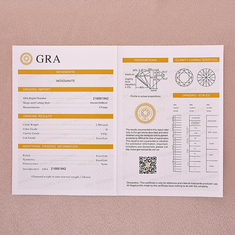 Gelovely Moissanite 2.0 Ct ～3.0Ct Round Cut 6 Prong White Gold Engagement Ring