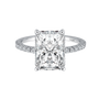 S925 Moissanite 2.0 Ct~3.5 Ct Radiant Cut White Gold Engagement Ring Travel Ring For Women