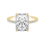 S925 Moissanite 2.0 Ct~3.5 Ct Radiant Cut 18K Gold Plated Engagement Ring Date Ring For Women