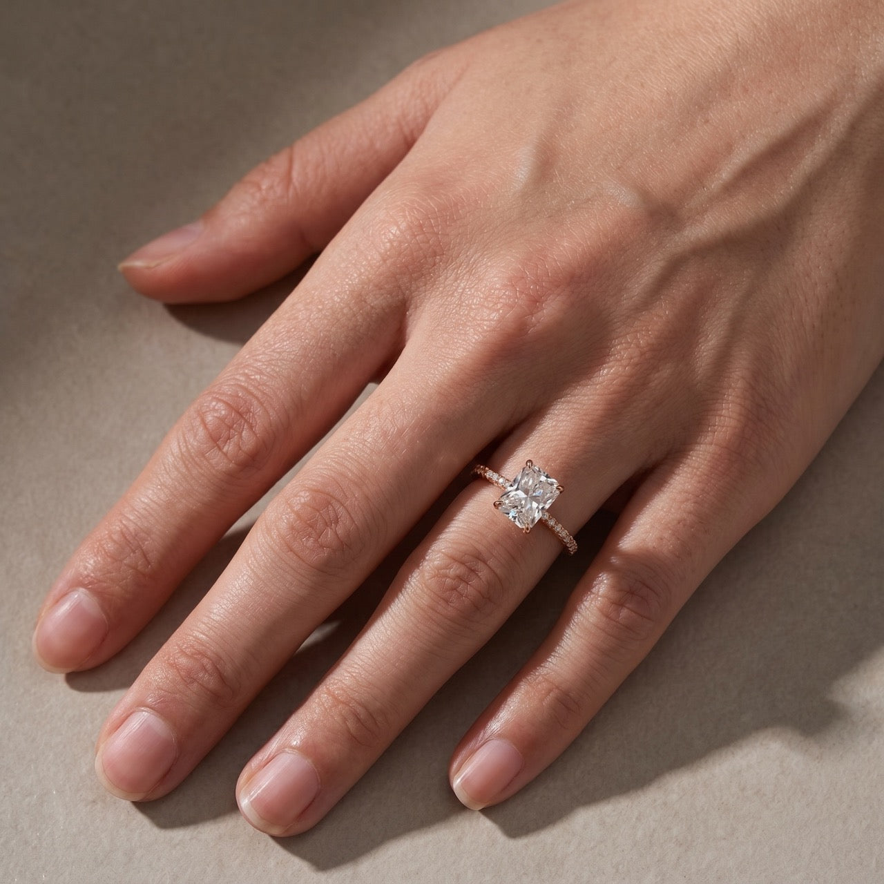 S925 Moissanite 2.0 Ct~3.5 Ct Radiant Cut 18K Gold Plated Engagement Ring Date Ring For Women