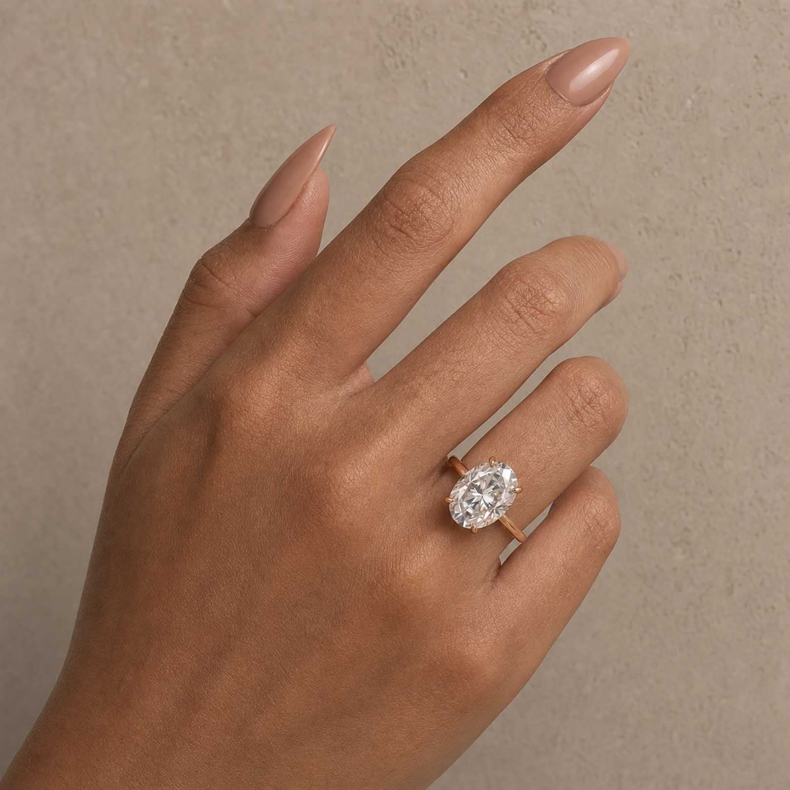 Gelovely Moissanite 2.0Ct~5.5Ct Oval Cut Promise Ring For Women