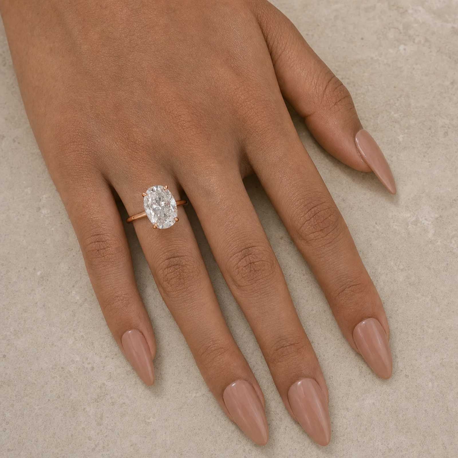 Gelovely Moissanite 2.0Ct~5.5Ct Oval Cut Promise Ring For Women