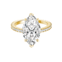 S925 Moissanite 4.0 Ct Marquise Cut 18K Gold Plated Half-Coverage Engagement Ring For Everyday Wear
