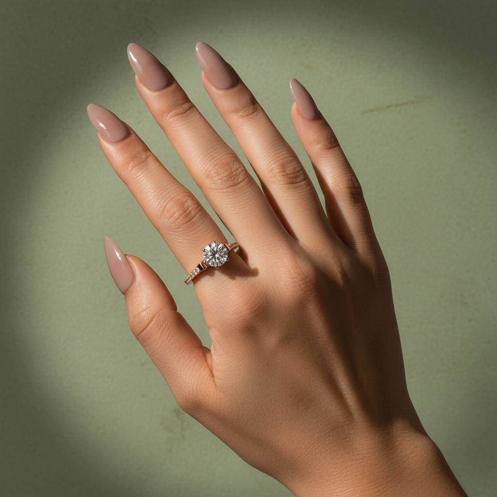 S925 Moissanite 2.0 Ct Bow Base Design Rose Gold Promise Bridal Ring