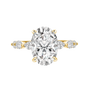 Moissanite 5.5Ct Oval Cut with 1.5Ct Side Stone Marquise Cut Engagement Ring in S925 Sterling Silver