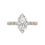 S925 Moissanite 3.0 Ct Marquise Cut Green/White Stone Yellow Gold Plated Engagement Ring