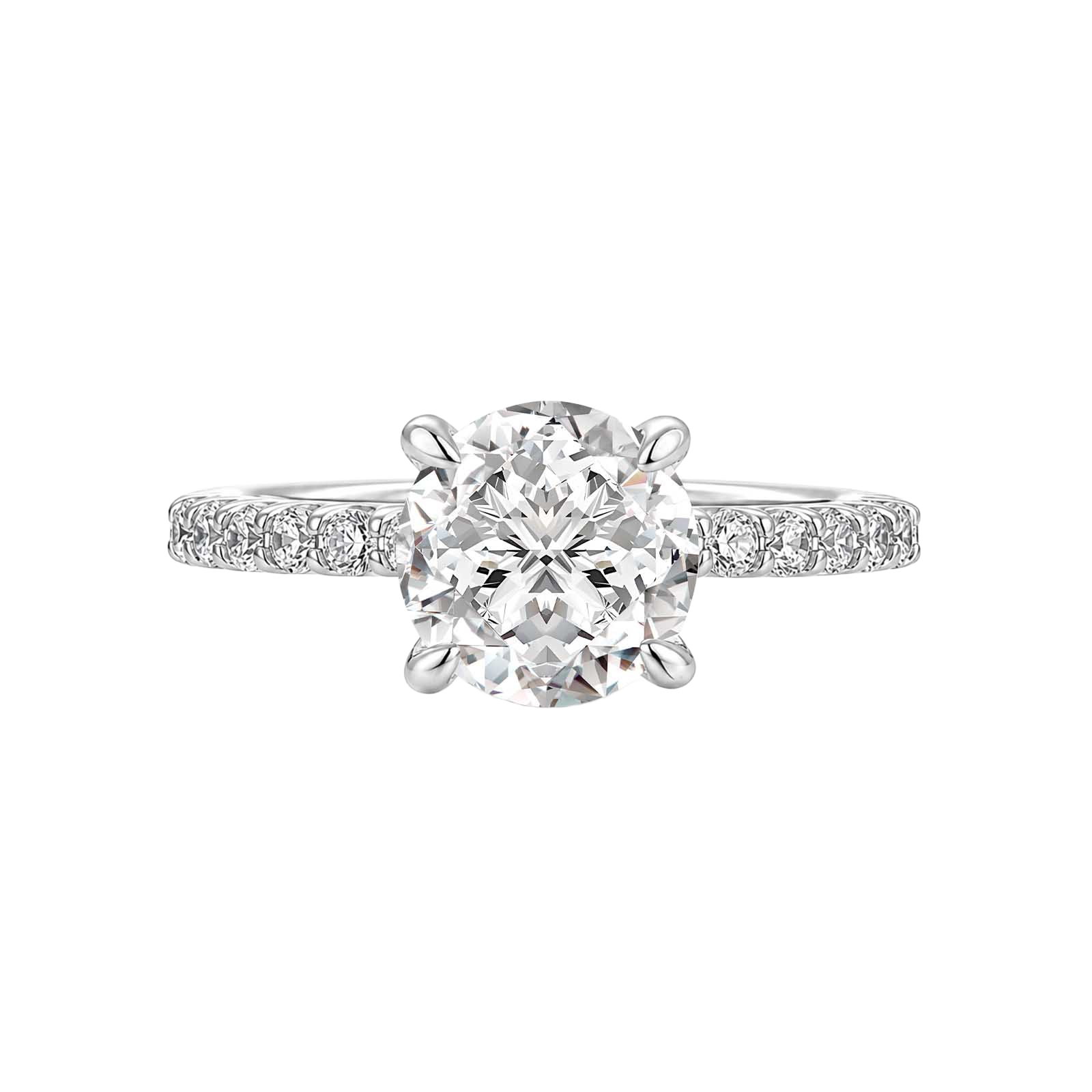 S925 Moisssanite 2.0Ct Round Cut Affordable Engagement Ring Travel Ring For Women