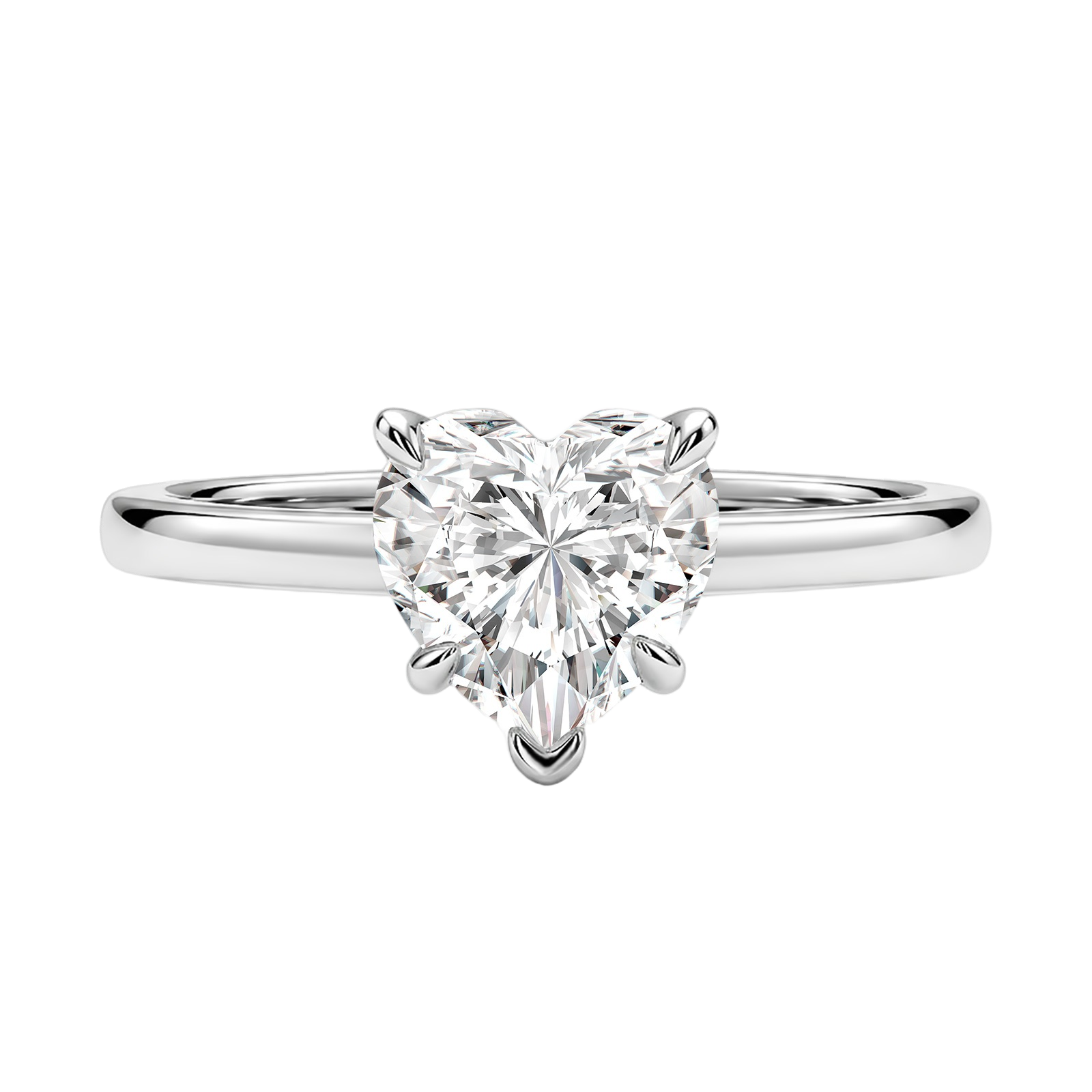 S925 Moissanite 1.0Ct Heart Cut Solitaire Promise Ring Daily Wearable Ring For Date Nights