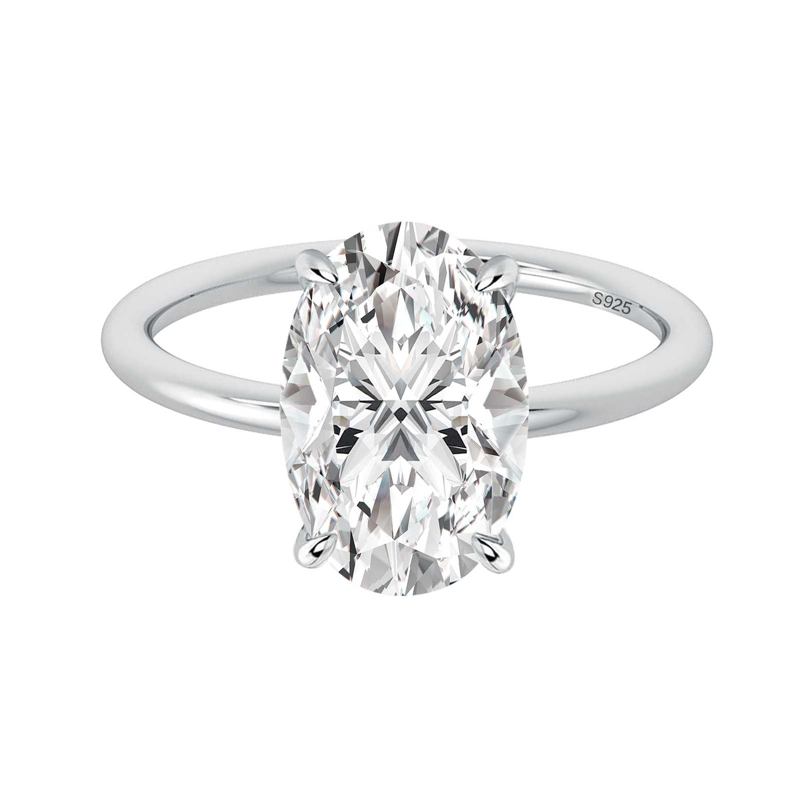Gelovely Moissanite 2.0Ct~5.5Ct Oval Cut Promise Ring For Women