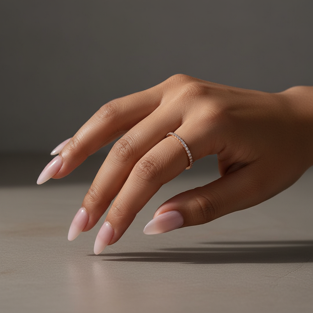 Gelovely Moissanite 0.5 Ct Round Cut Half Halo Rose Gold Anniversary Ring