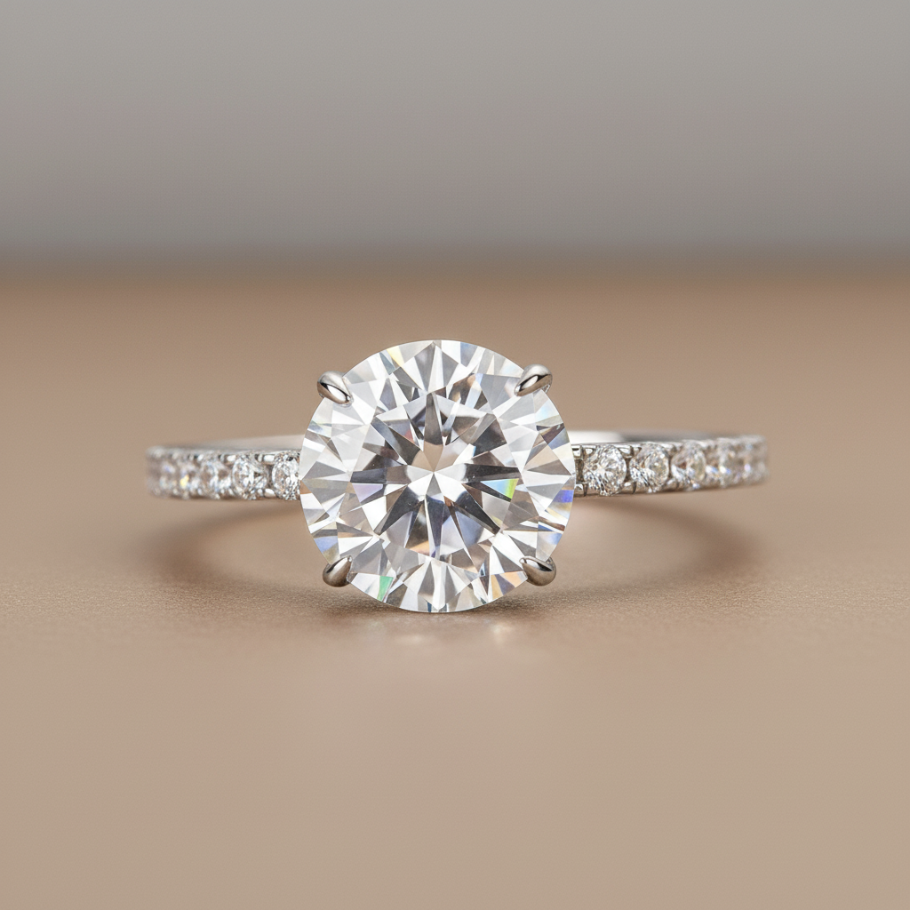 Gelovely Moissanite 2.0 Ct Round Cut Promise Ring For Women