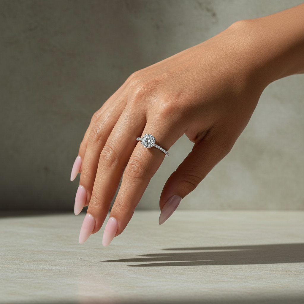 Gelovely Moissanite 2.0 Ct Round Cut Promise Ring For Women