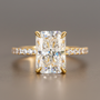 Moissanite 2.0 Ct~3.5 Ct Radiant Cut Yellow Gold Engagement Ring For Women