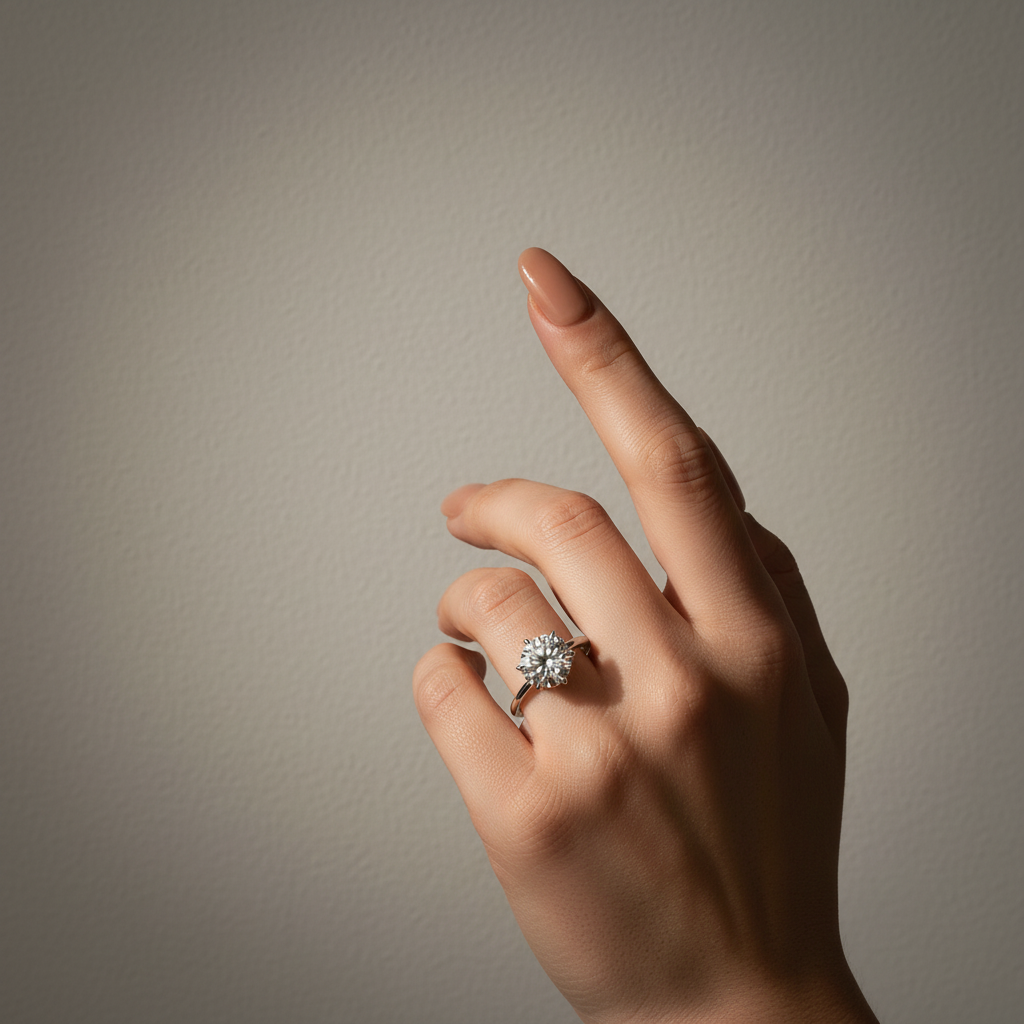 Gelovely Moissanite 2.0 Ct ~ 4.0 Ct Round Cut 6 Prong Engagement Ring For Women