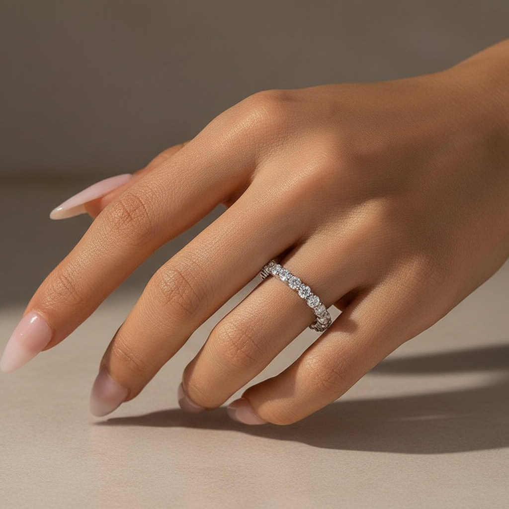 Moissanite 2.5 Ct Round Cut Women's Wedding Band