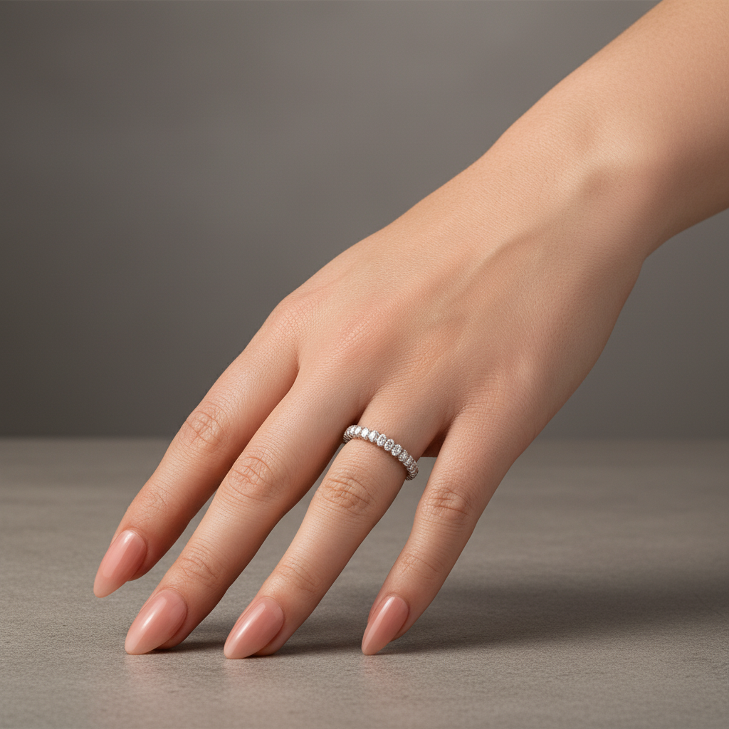 Gelovely Moissanite 3.0 Ct Oval Cut Full Wedding Band for Women