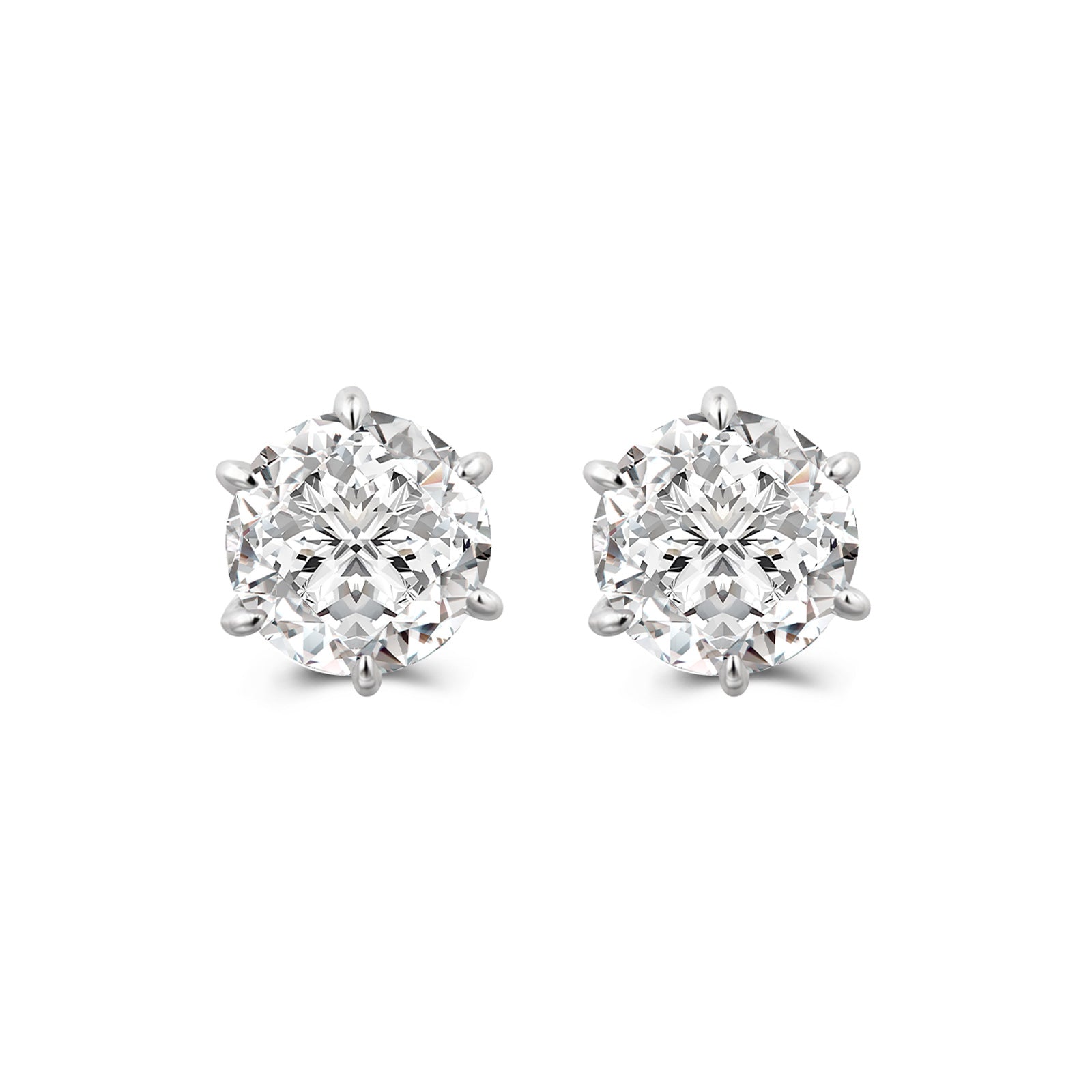S925 Moissanite 0.8Ct*2PC Round Cut Plated Stud Earrings In sterling Silver For Daily Wear