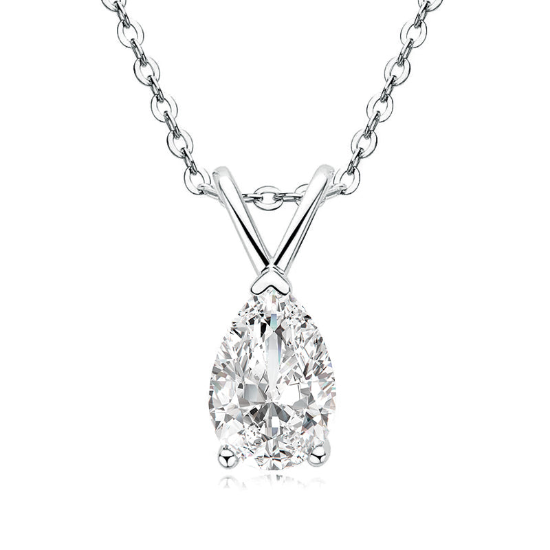 S925 Moissanite 1.5 Ct Pear Cut Pendant Necklace