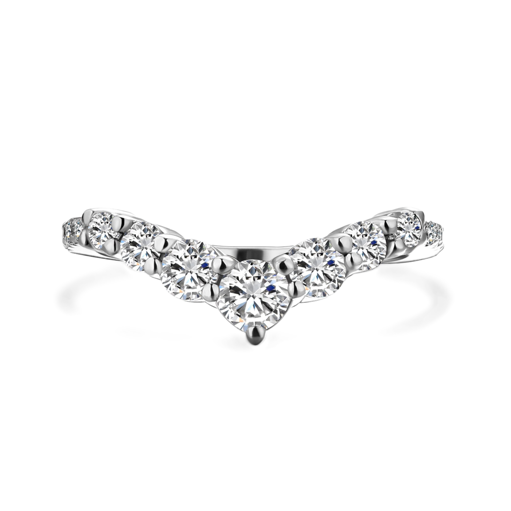 S925 Moissanite Round Cut White Gold Anniversary Ring