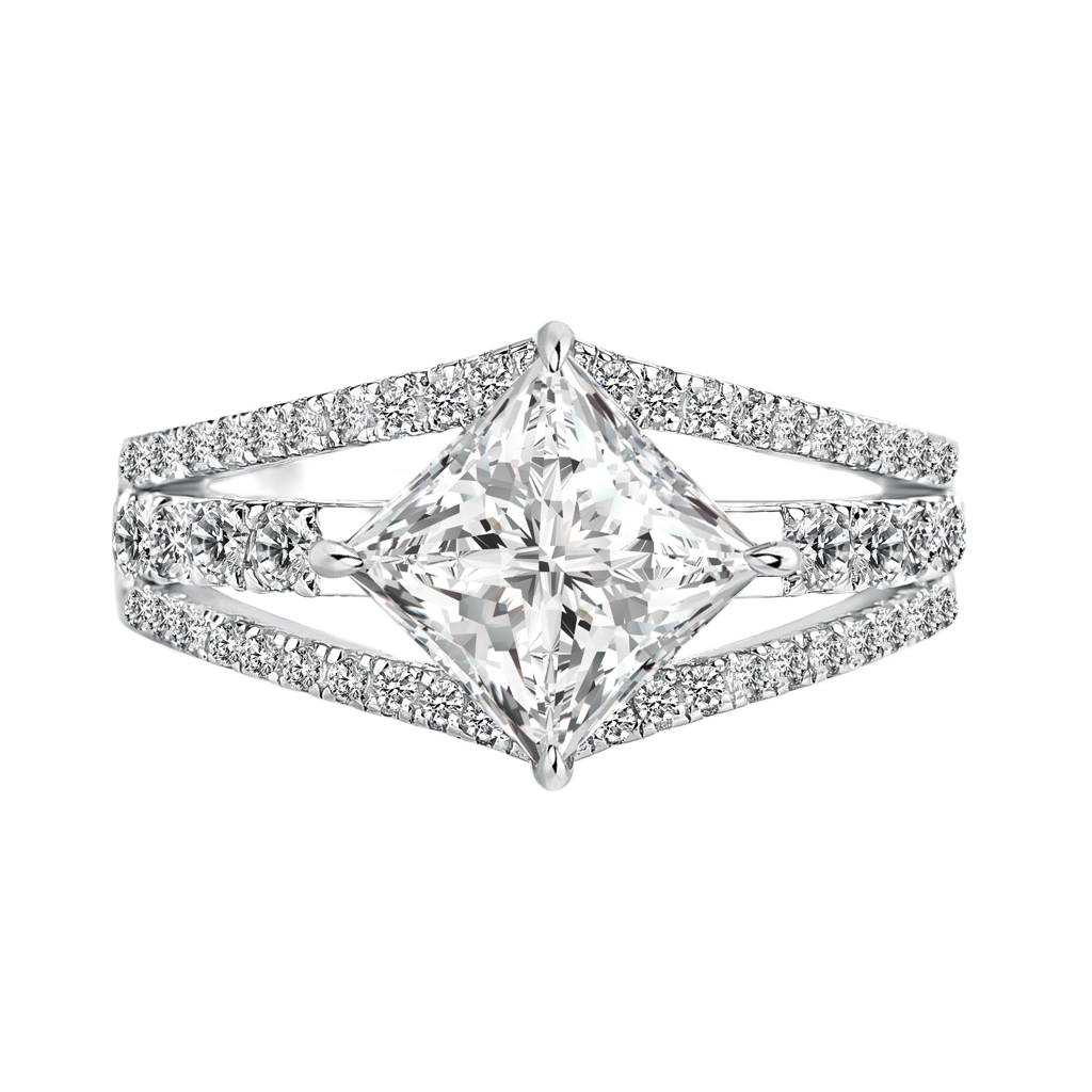 Gelovely Moissanite 2.0 Ct Princess Cut Travel Ring
