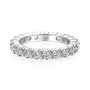 S925 Moissanite 2.5 Ct Round Cut Women's Wedding Band Stackable Ring For Everyday Wear