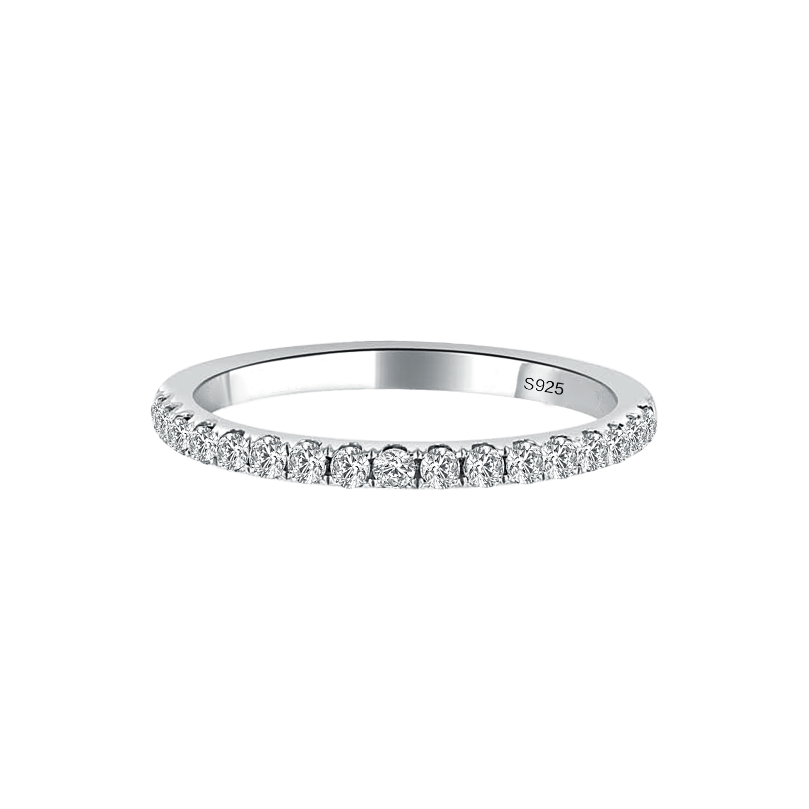 Gelovely Moissanite 0.5 Ct Full Eternity Thin Wedding Band For Women