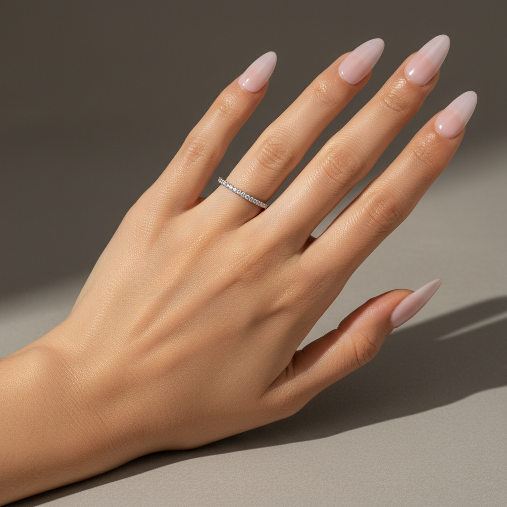 Gelovely Moissanite 0.5 Ct Full Eternity Thin Wedding Band For Women